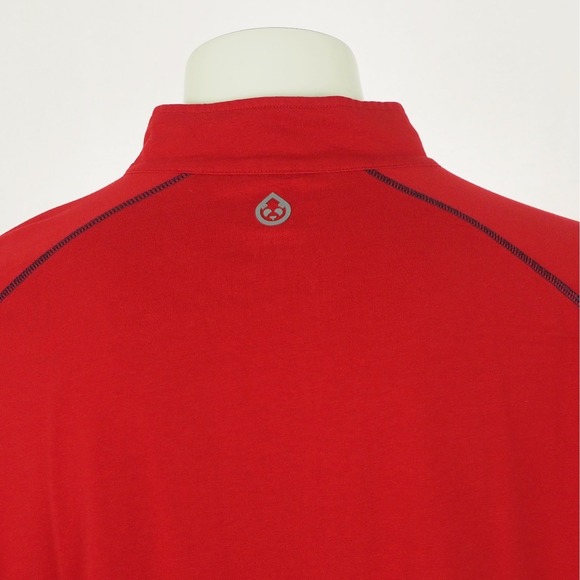Tasc Performance Pullover Golf Shirt Mens 2XL XXL Red Bamboo Blend 1/4-Zip Mock - Picture 3 of 4